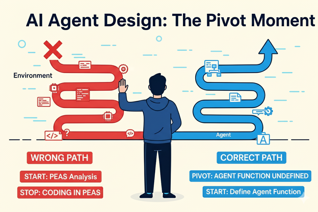 There must be no coding in the PEAS analysis or Agent Function