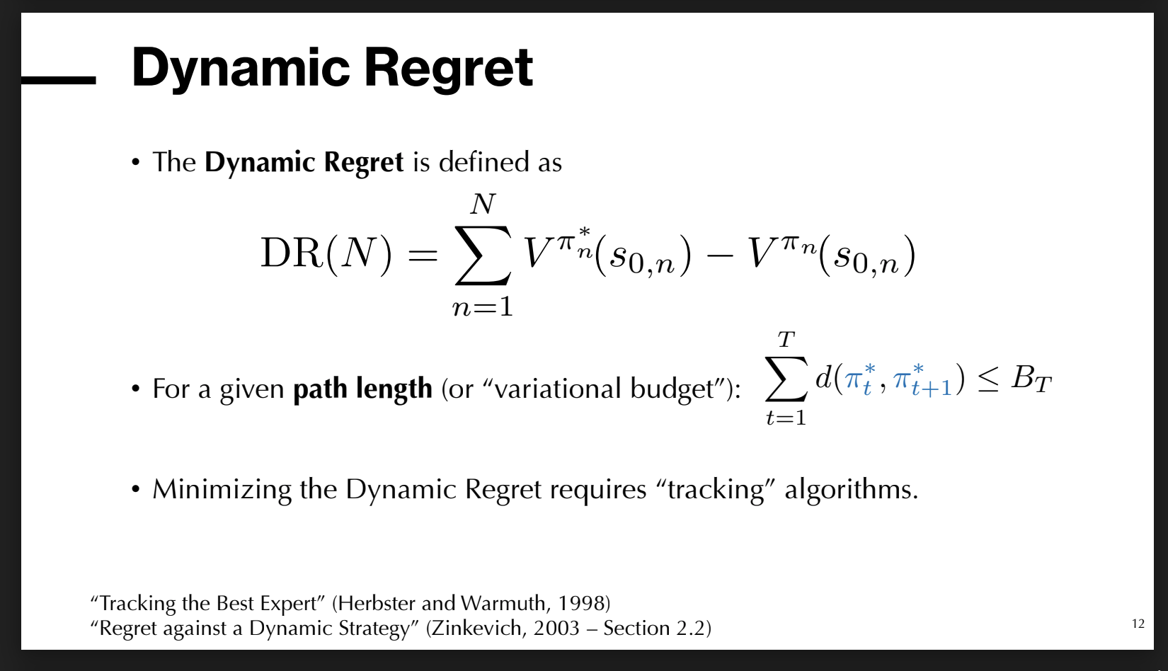 Dynamic Regret